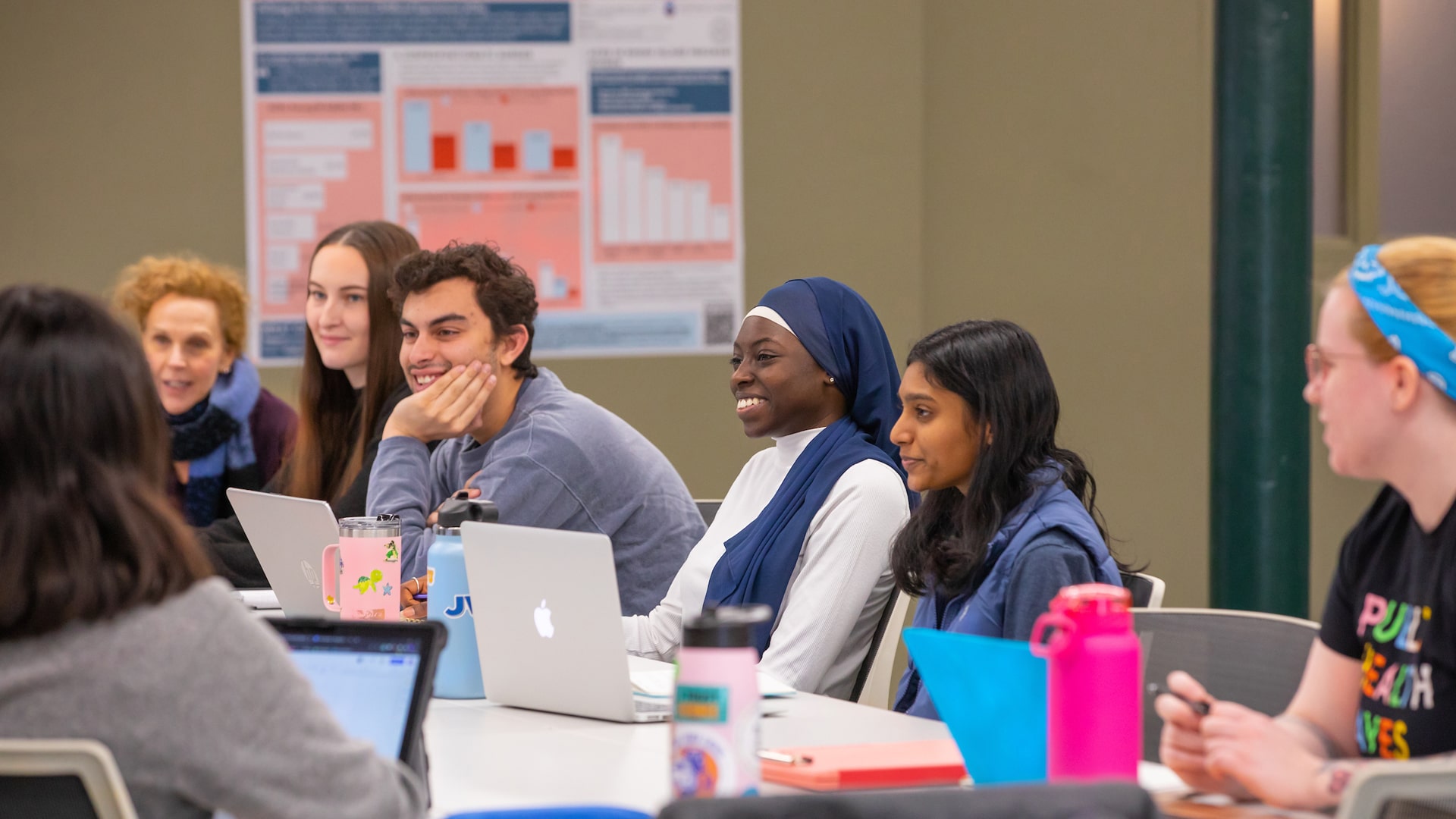 Undergraduate research fellows during a roundtable discussion.