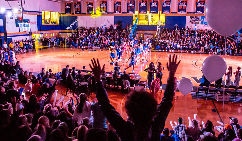 student section at basketball game