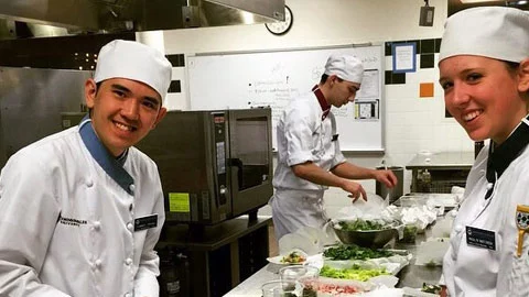 Students working on a seafood sustainability project at JWU’s College of Culinary Arts