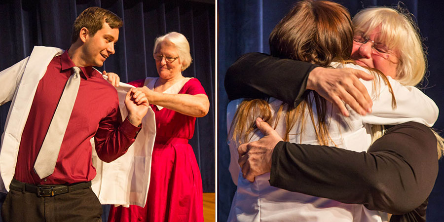 PA students recieving their white coats.