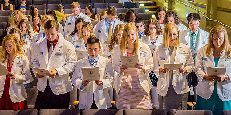 PA students' white coat ceremony.