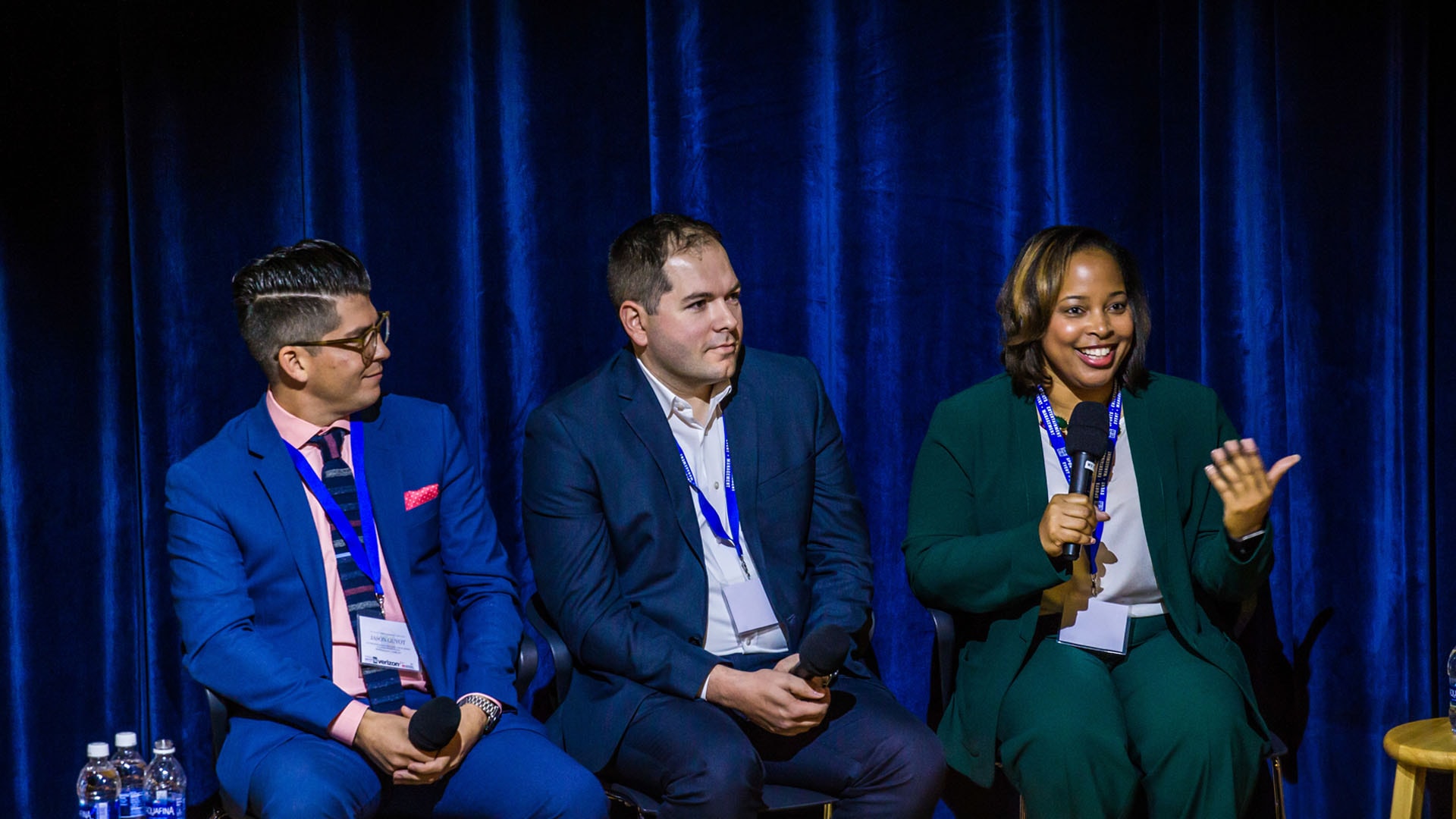 This year’s professional panel: Jason Guyot, vice president of resort operations & development for Foxwoods Resort & Casino; Kenneth Gaber ’06, general manager of Delaware North Sportservice at Miller Park with the Milwaukee Brewers; and Jana Brooks, manager of events and tenant services for the Maryland Stadium Authority