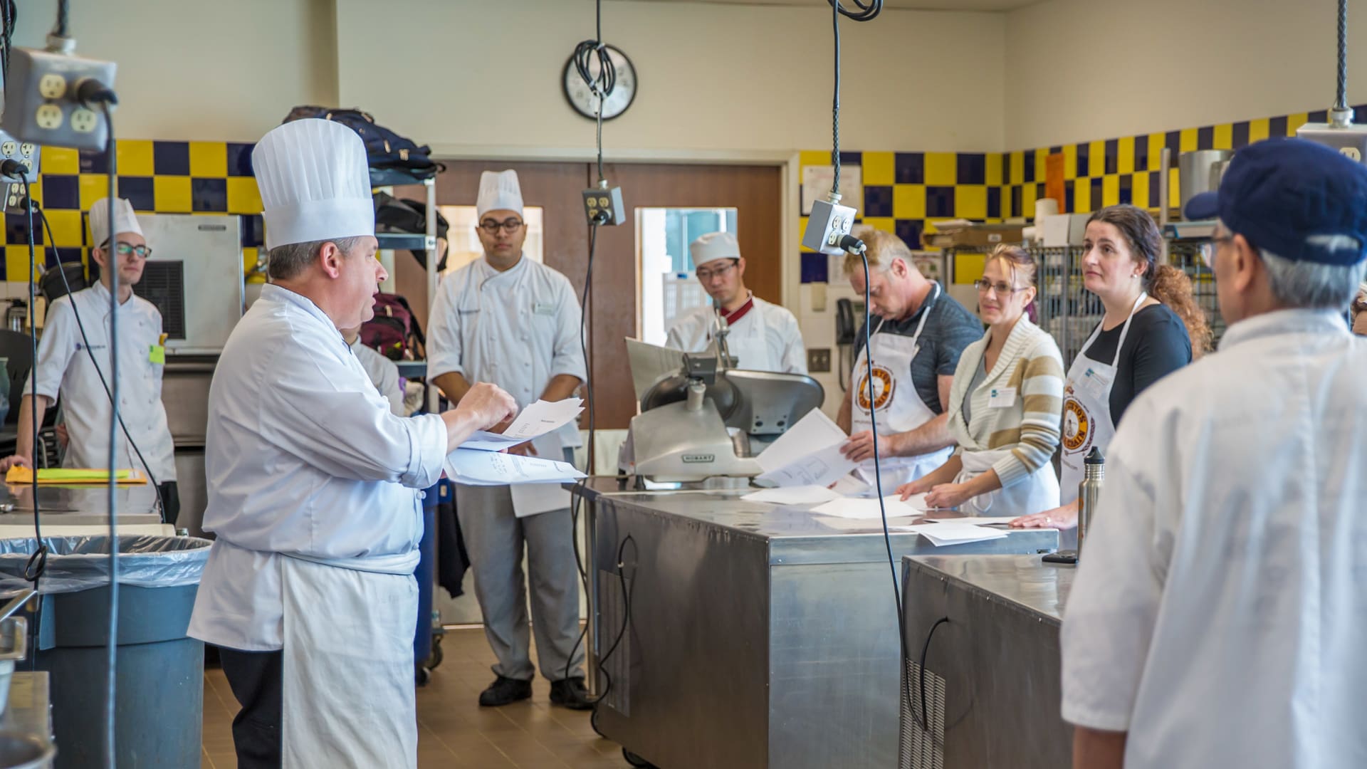 Chef Lucier gives a demo for students and guests.