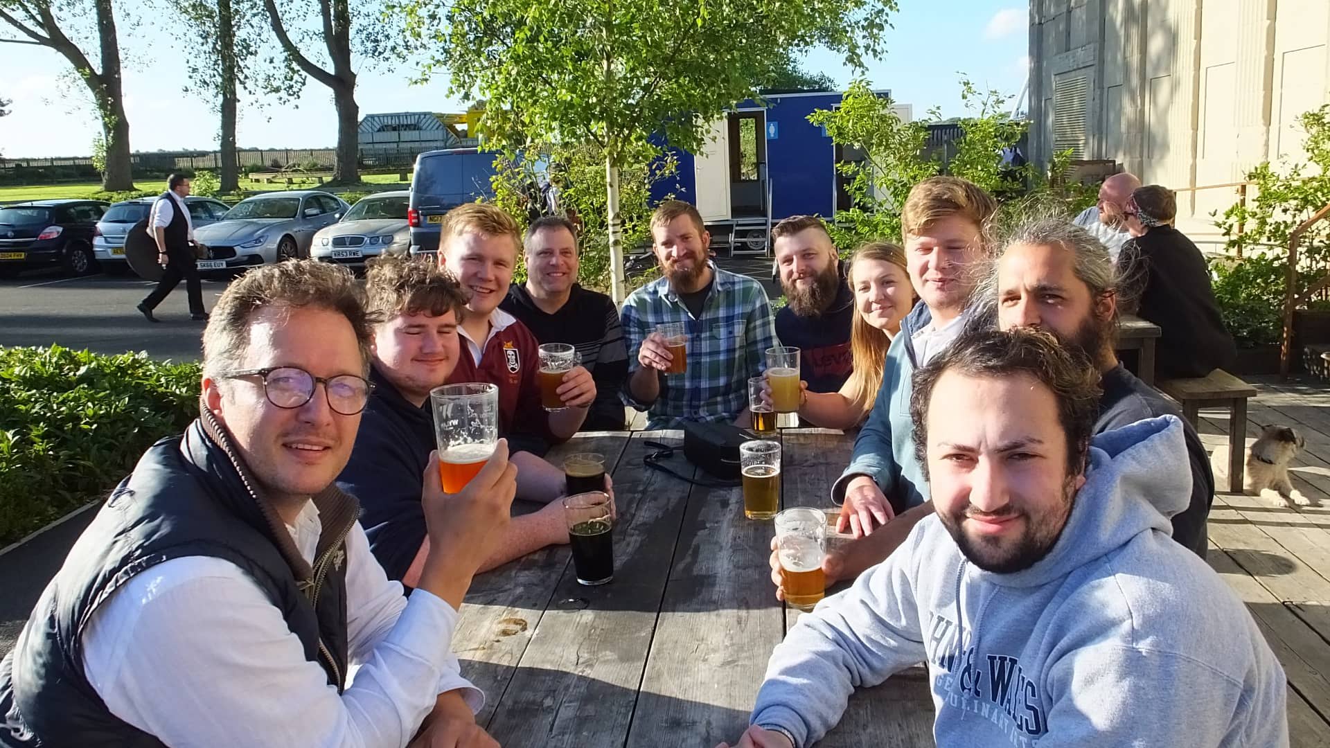 Brewing Arts students trying out the local brews at a pub.