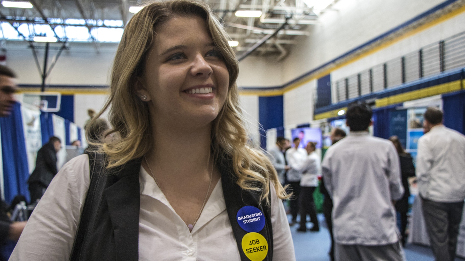 A JWU hopeful at the Career Fair.