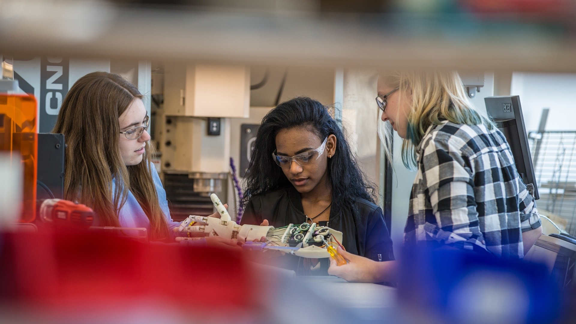 Students at the Innovation Lab.