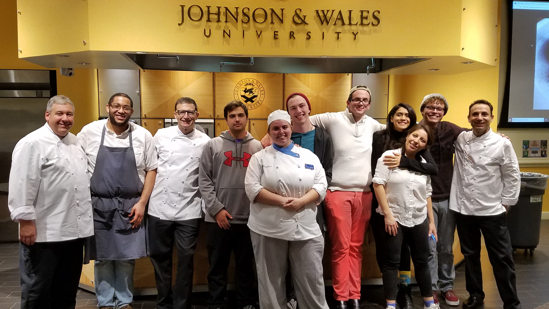 Group shot at JWU: Cosme and JWU Teams. 