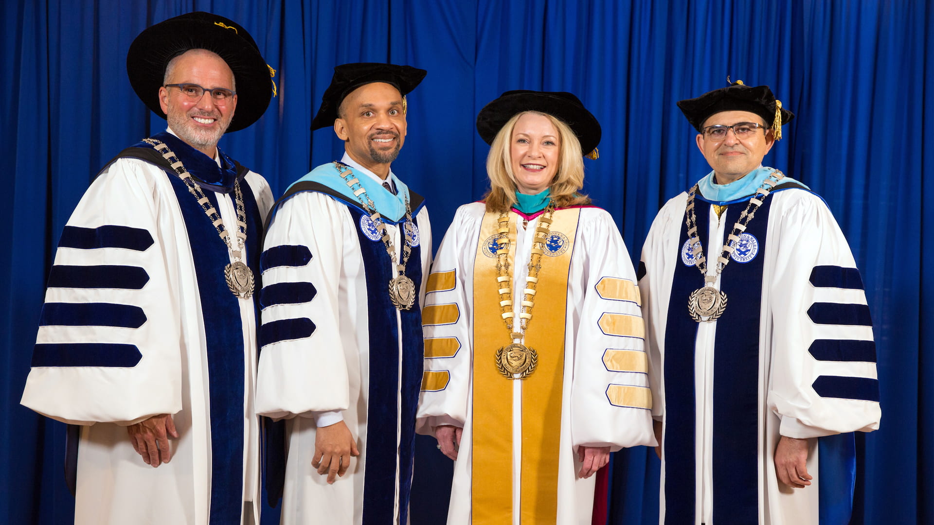 Chancellor Runey, Presidents Wiscott, Rice and Malik.