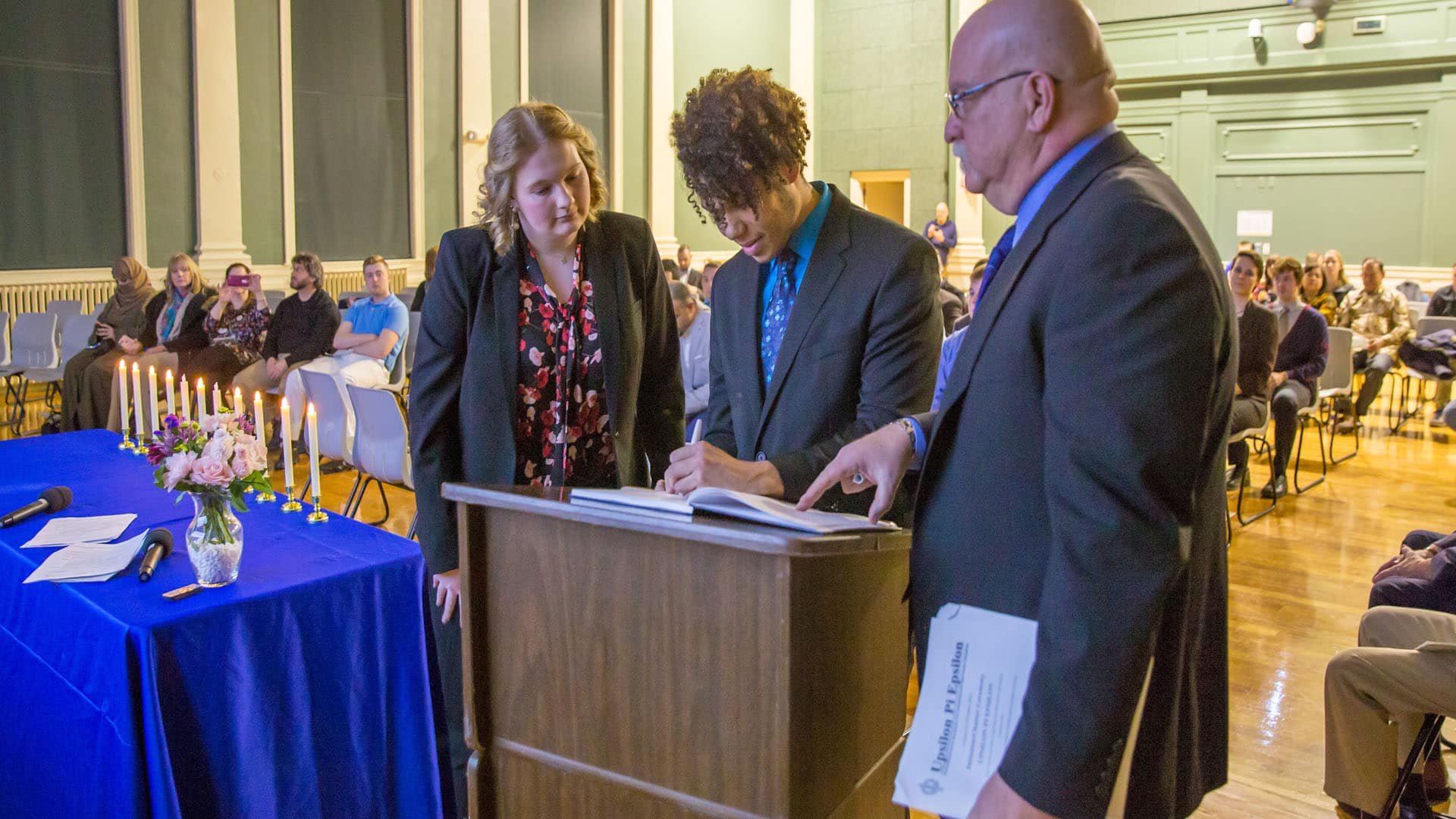 Students during the ceremony.