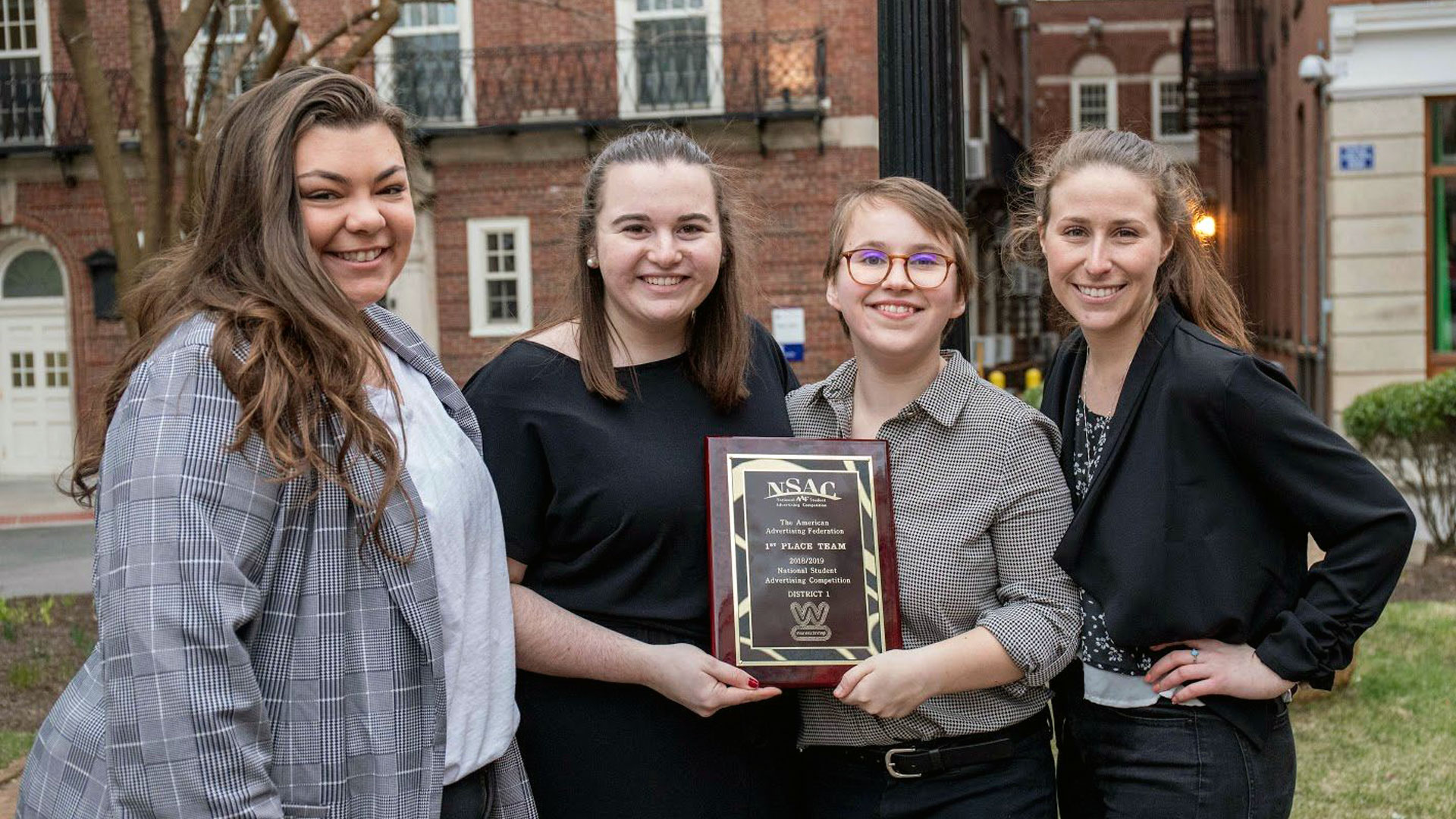 ADTEAM presentors: (L-R) Bianca Carangelo '19, Michaela Doonan '19, Sydney Gray '19, Emma Ruben '19