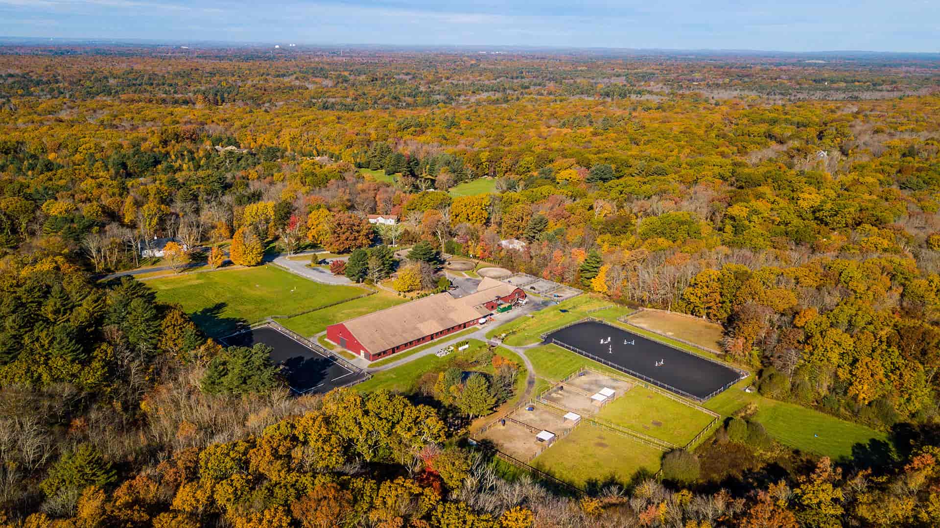 Aerial photo of Equine Center.