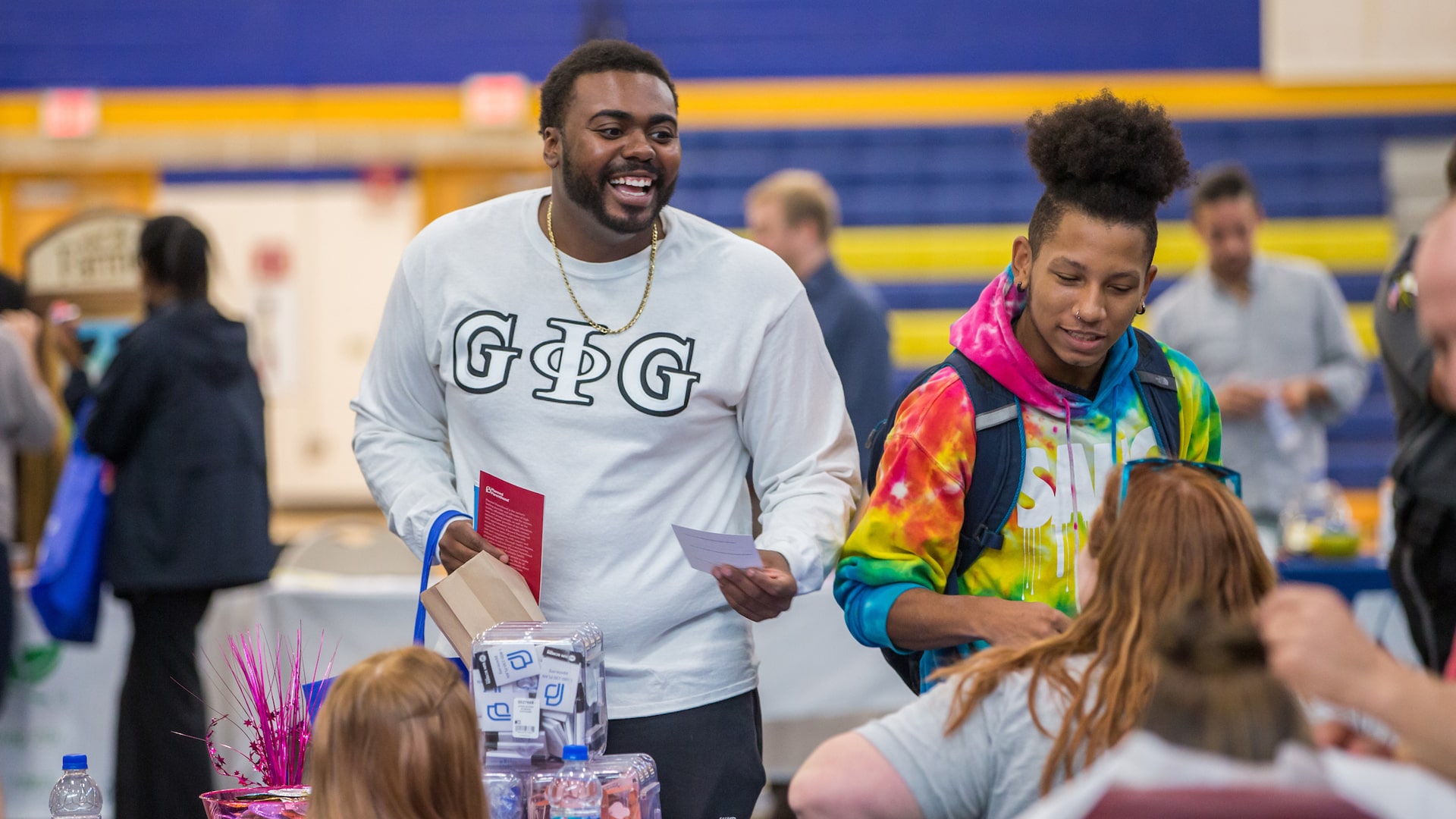 Students exploring during the event.