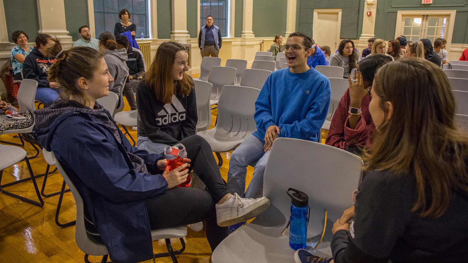 Group of students sitting in a circle