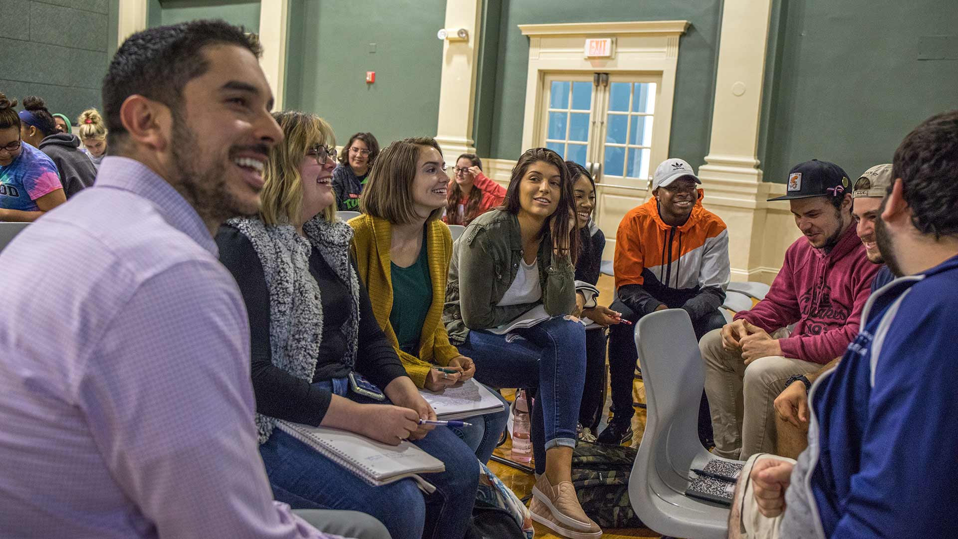 Westgate with students during the event.