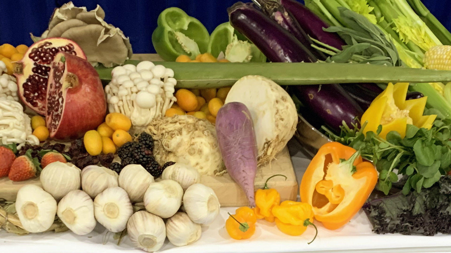 Various fruits and vegetables at the NY Produce Show