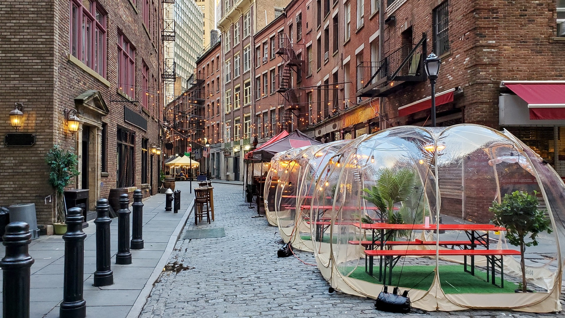 Outdoor bubble seating during pandemic