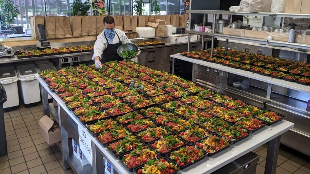 Chef Kyle Williams '06 in the Live Blue kitchen