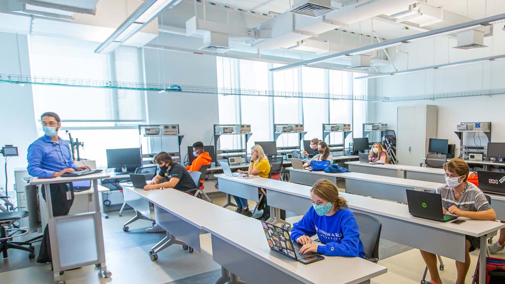 Assistant Professor DiFilippo during a class.