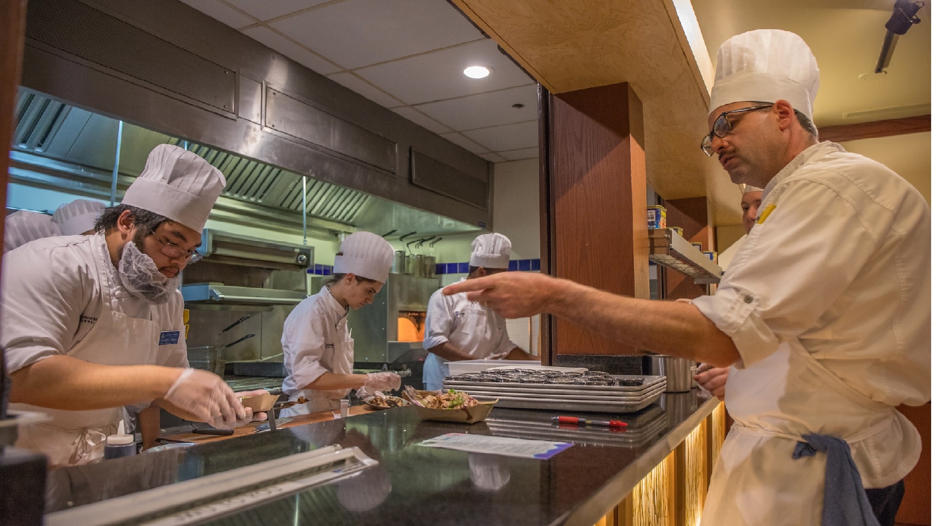 Pastry buffet in the foyer of JWU Providences Cuisinart Center for Culinary Excellence