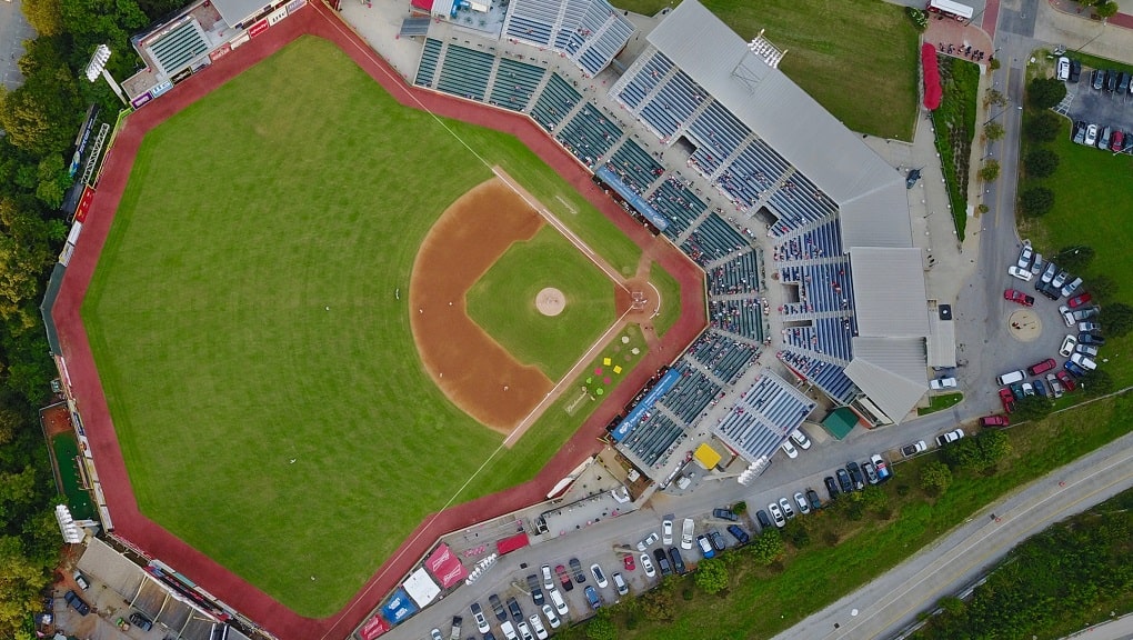 Aerial view of stadium