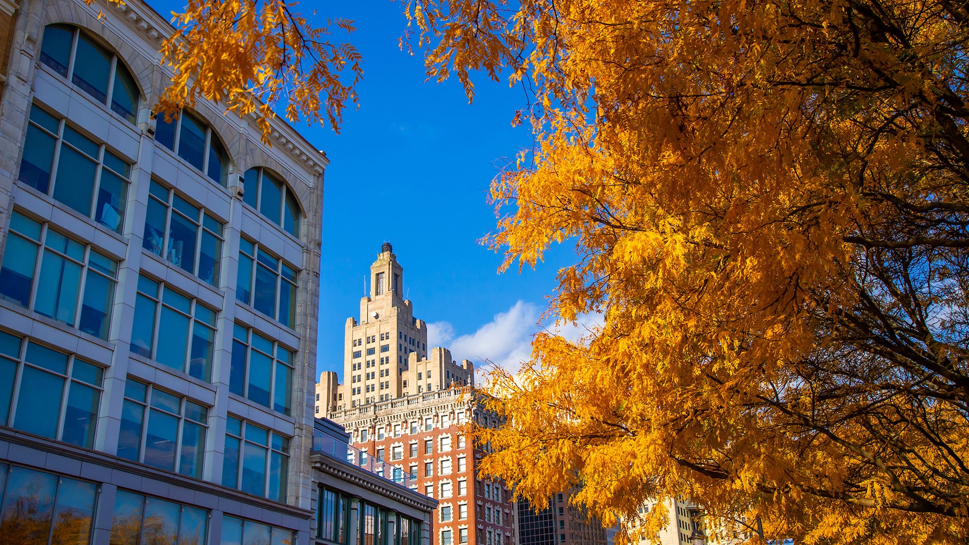 Providence Downcity campus in the fall