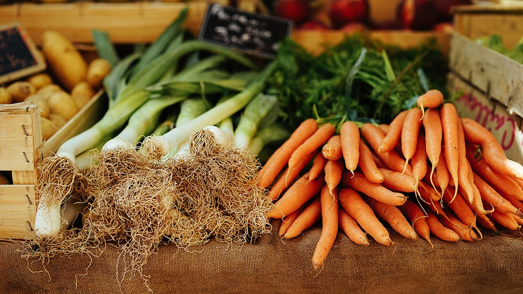 Vegetables at a farmers' market