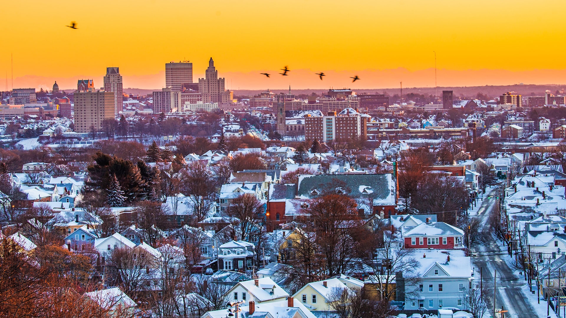 Providence Skyline Winter