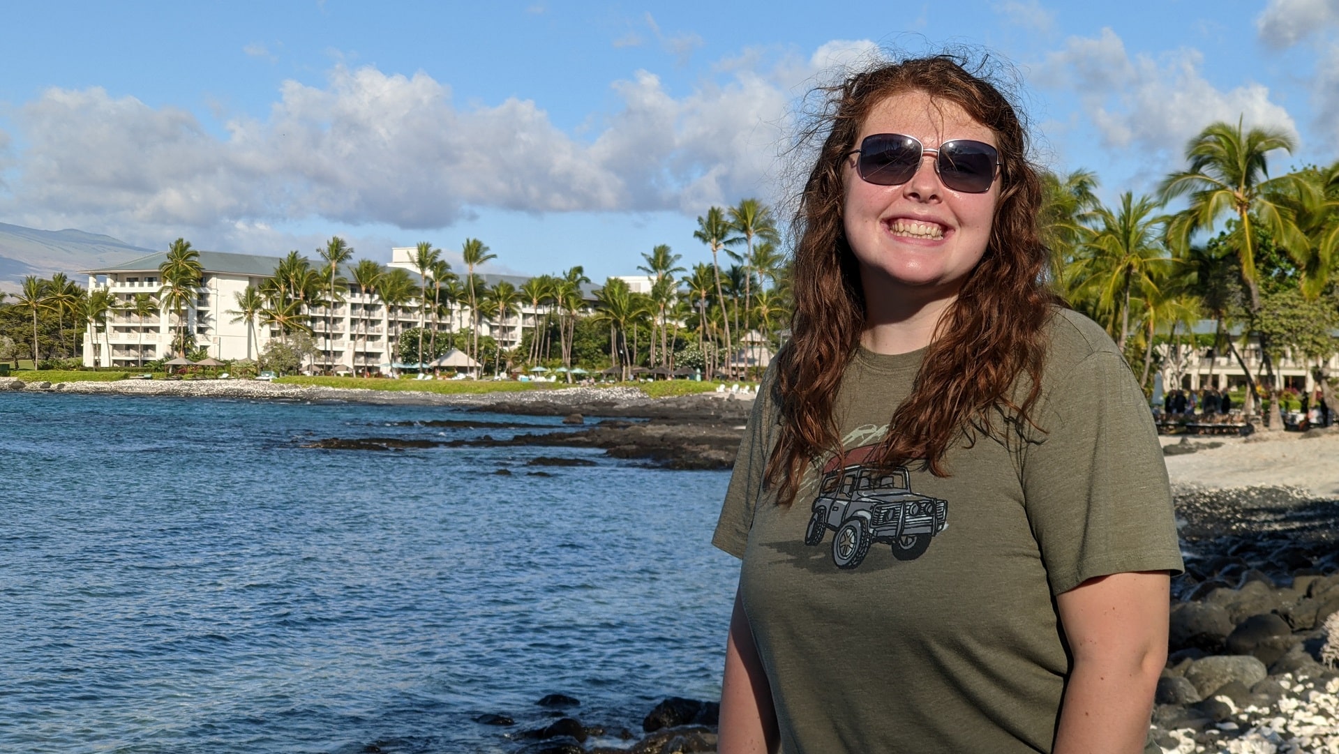 America Mason on beach internship