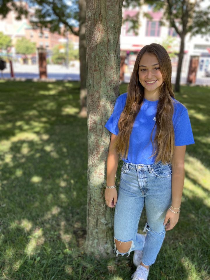 Kiana Hawley standing in Gaebe Commons