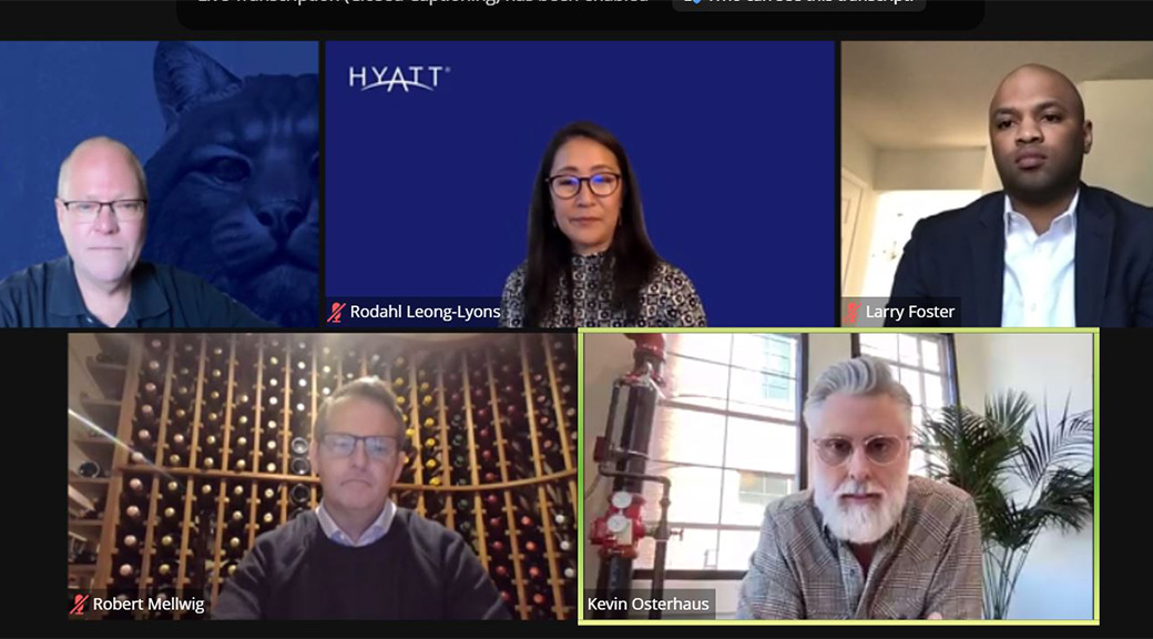 Hospitality panel screenshot of Zoom session