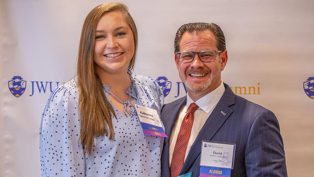 KATHERINE LARSON '19 AND DAVID SALCFAS '88