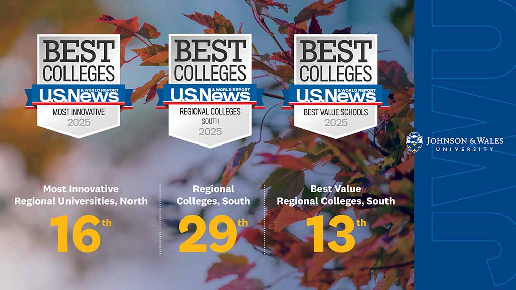 U.S. News &amp; World Report 2025 Badges for Most Innovative, Best College Regional South and Best Value School.