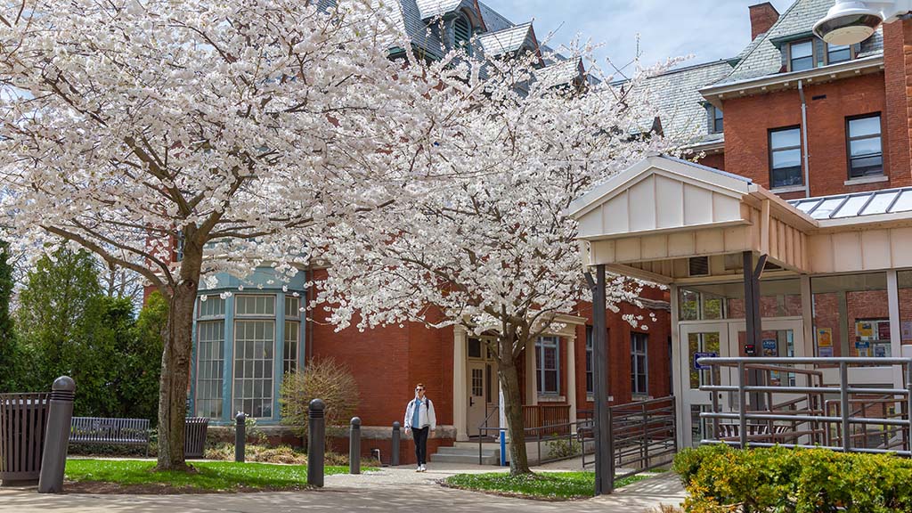 The entrance to the Bridge in the Xavier Academic Complex