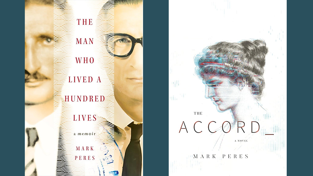 The covers of two books written by Mark Peres
