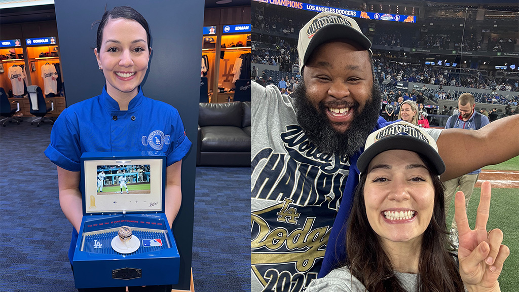 Kristen with World Series ring and Kirsten and Tyrone celebrating
