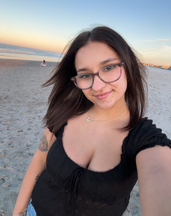 Student Zayden Hill at the beach