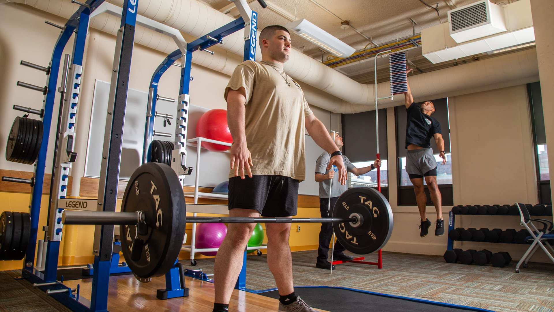 Testing equipment in JWU Providence’s new Exercise Sports Science lab.