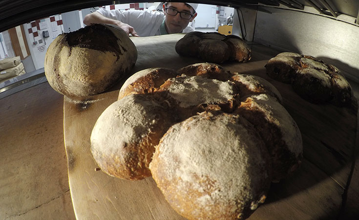 culinary student baking bread