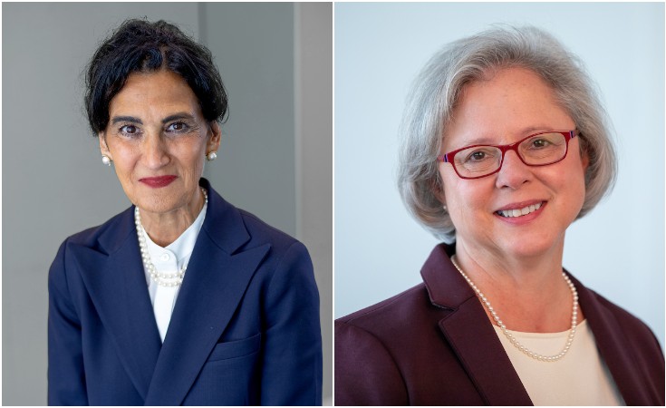 Sandra Affenito, Ph.D., Vice Chancellor of Academic Administration (left), and Mary Meixell, Ph.D., dean of the College of Business.